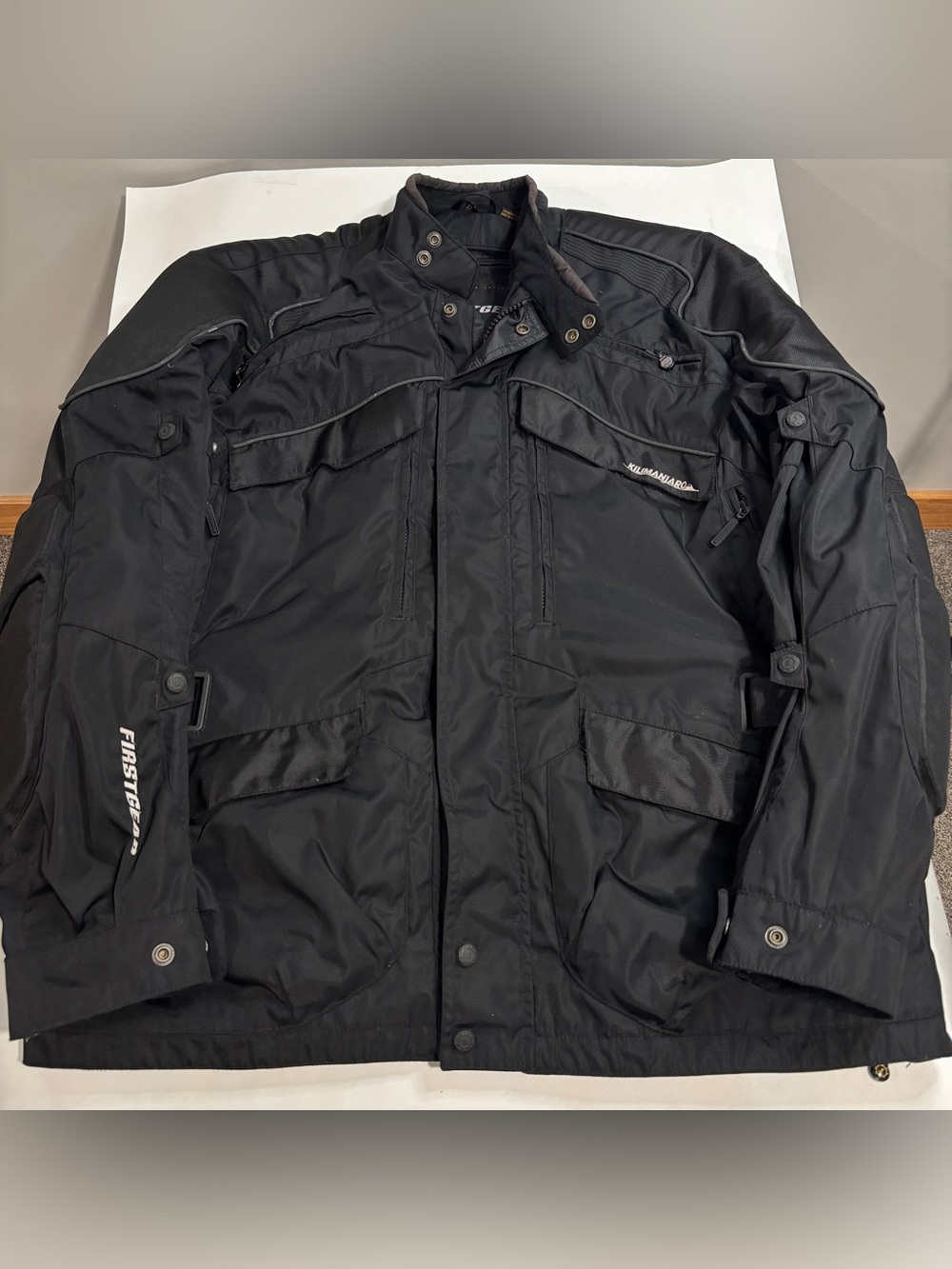 First Gear Mens Kilimanjaro Hypertex Padded Heavy Motorcycle Jacket Size 2XL